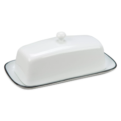 Silhouette - beurrier en porcelaine blanche