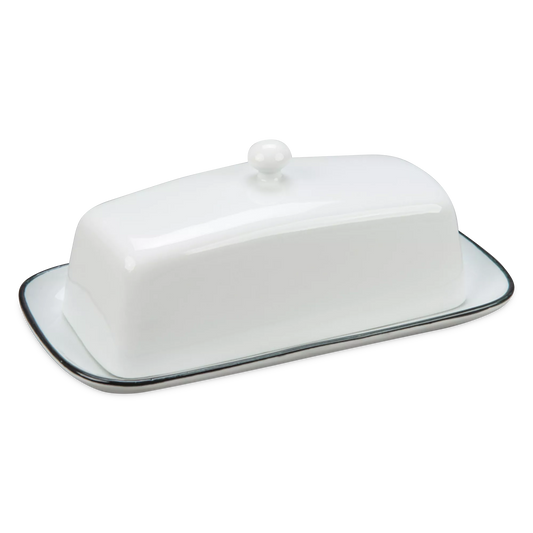 Silhouette - beurrier en porcelaine blanche