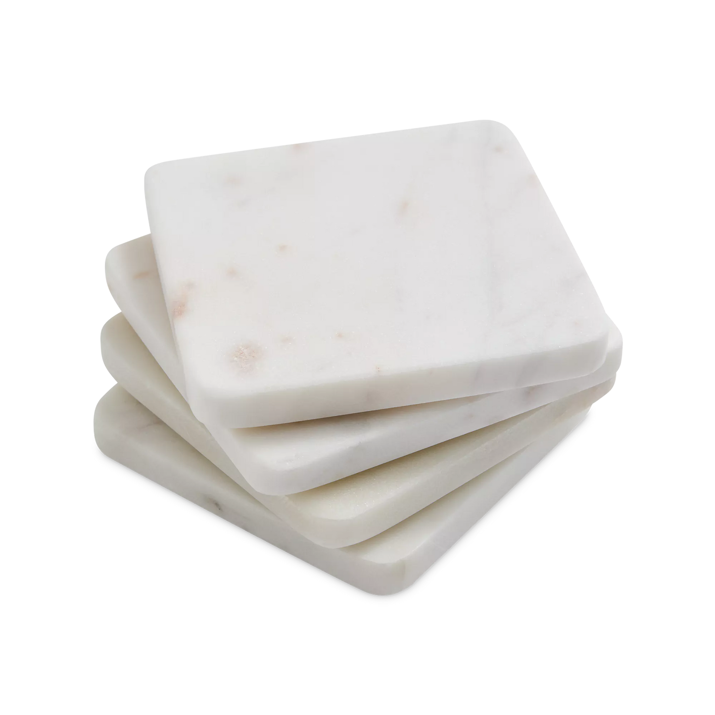 Neve - ensemble de 4 dessous-de-verre en marbre blanc | Must