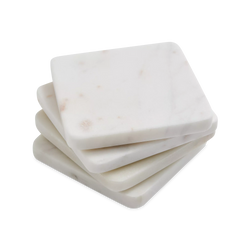 Neve - ensemble de 4 dessous-de-verre en marbre blanc | Must
