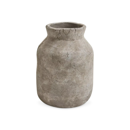 Éther - vase déco en terre cuite grise