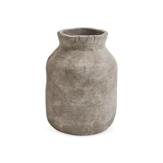 Éther - Grey Terracotta Decorative Vase