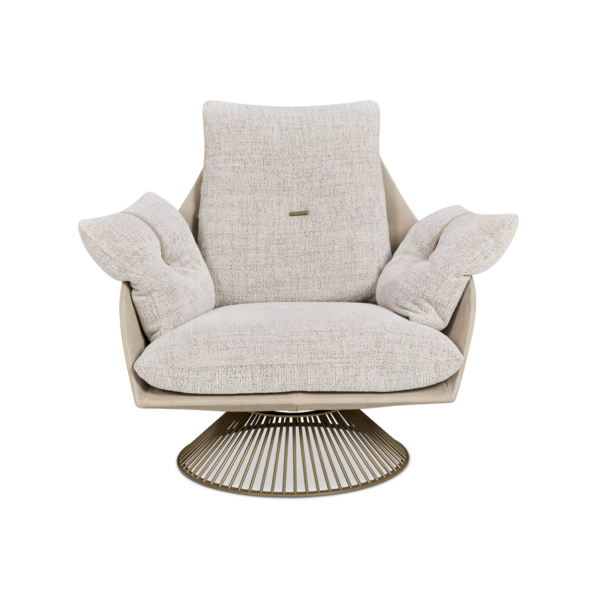 Gloss - Fauteuil pivotant en cuir par Gamma