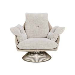 Gloss - Fauteuil pivotant en cuir par Gamma