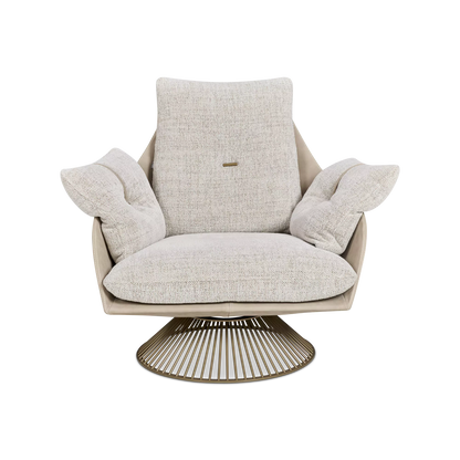 Gloss - Fauteuil pivotant en cuir par Gamma