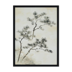 Misty Pines - impression avec cadre noir