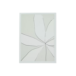 Floral - tableau de fleur sur lin encadré de blanc