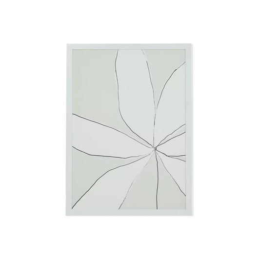 Floral - linen flower artwork in a white frame