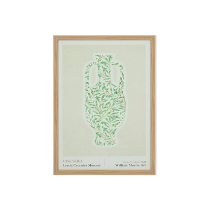 Vase - stylized vase artwork with natural wood frame