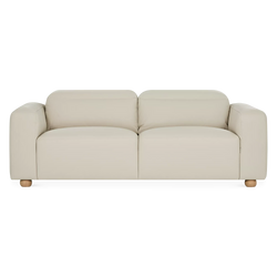 Francine - canapé 2 places en cuir avec appuie-têtes