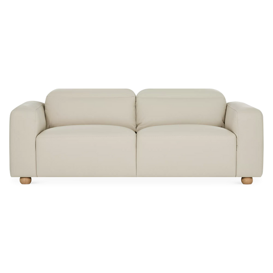 Francine - canapé 2 places en cuir avec appuie-têtes