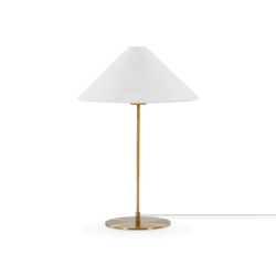 Reina - Brass Table Lamp with White Shade
