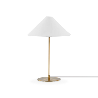Reina - Brass Table Lamp with White Shade