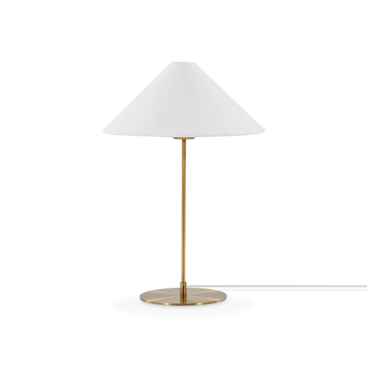 Reina - Brass Table Lamp with White Shade