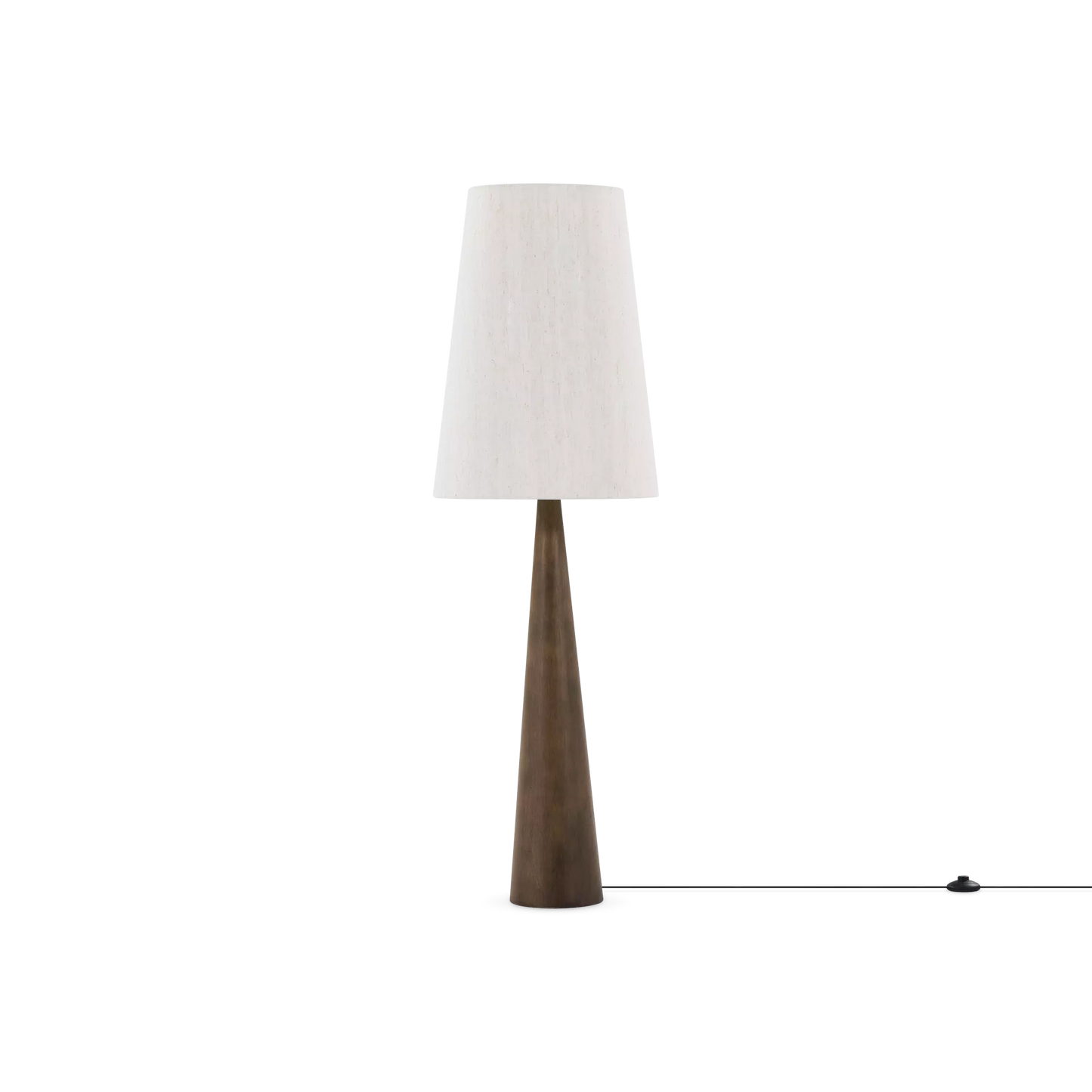 Kora - lampe sur pied en bois avec abat-jour en tissu