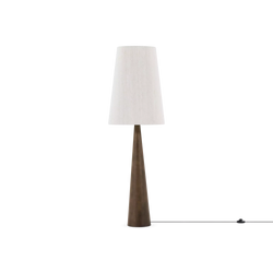Kora - lampe sur pied en bois avec abat-jour en tissu