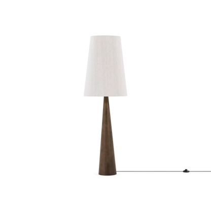 Kora - lampe sur pied en bois avec abat-jour en tissu
