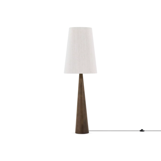 Kora - lampe sur pied en bois avec abat-jour en tissu