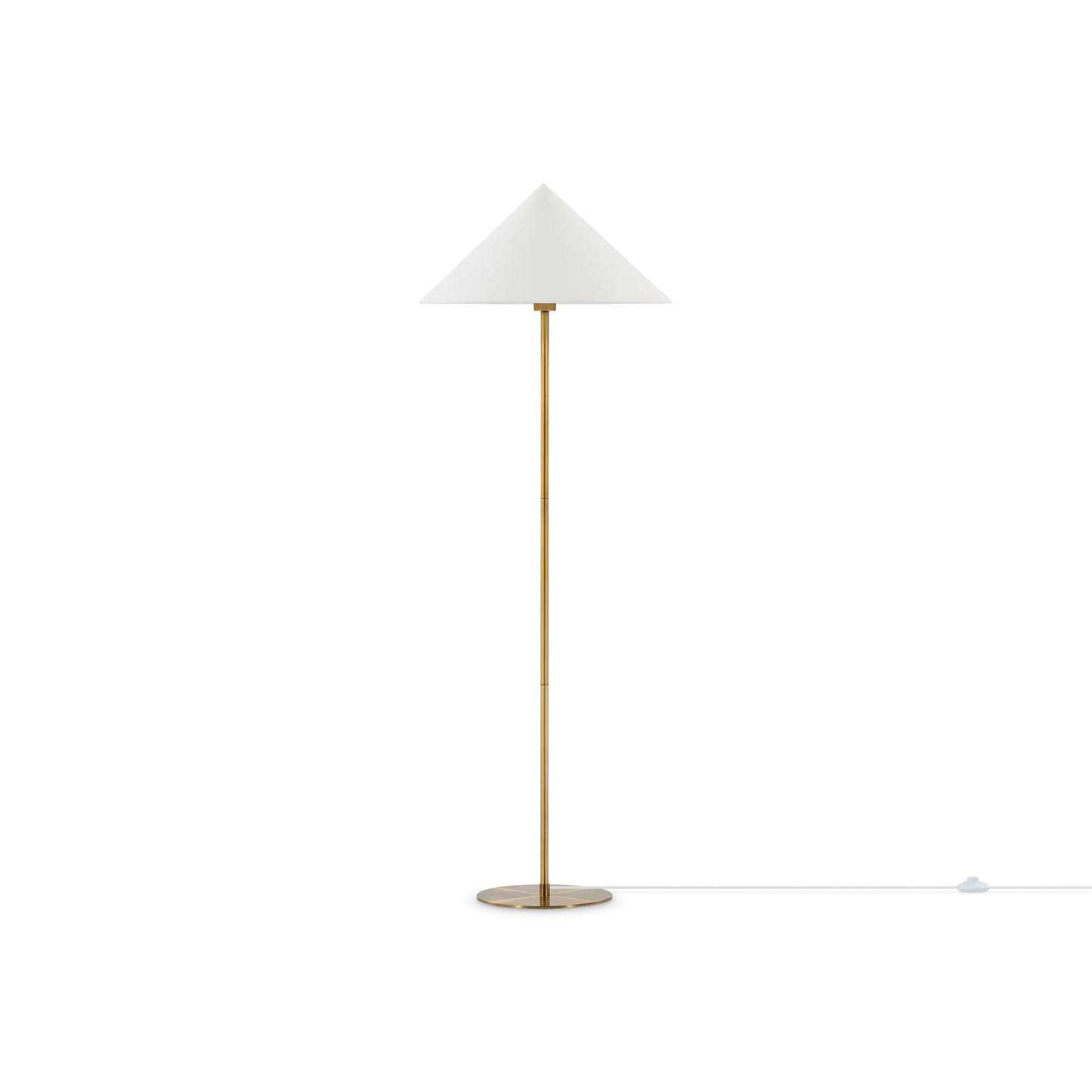 Roy - lampe sur pied en laiton avec abat-jour en tissu