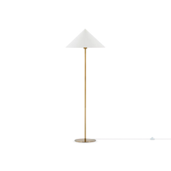 Roy - lampe sur pied en laiton avec abat-jour en tissu