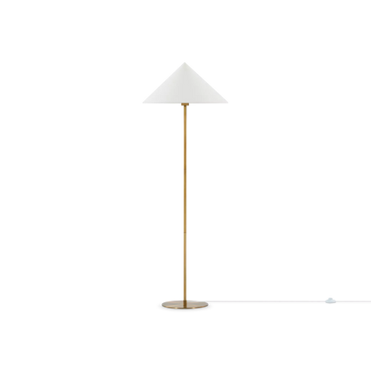 Roy - lampe sur pied en laiton avec abat-jour en tissu