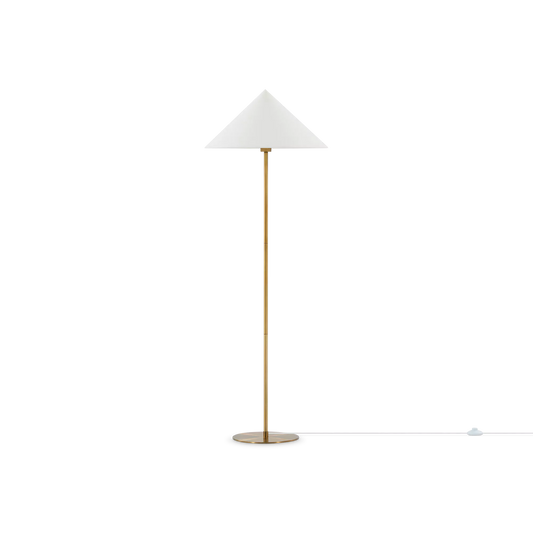 Roy - lampe sur pied en laiton avec abat-jour en tissu