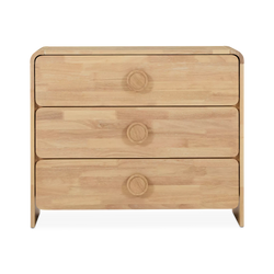 Noemi - 3-Drawer Walnut Wood Dresser