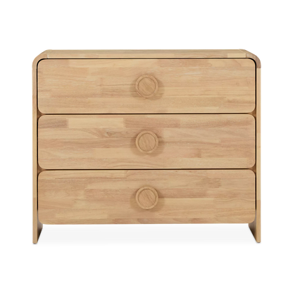 Noemi - 3-Drawer Walnut Wood Dresser