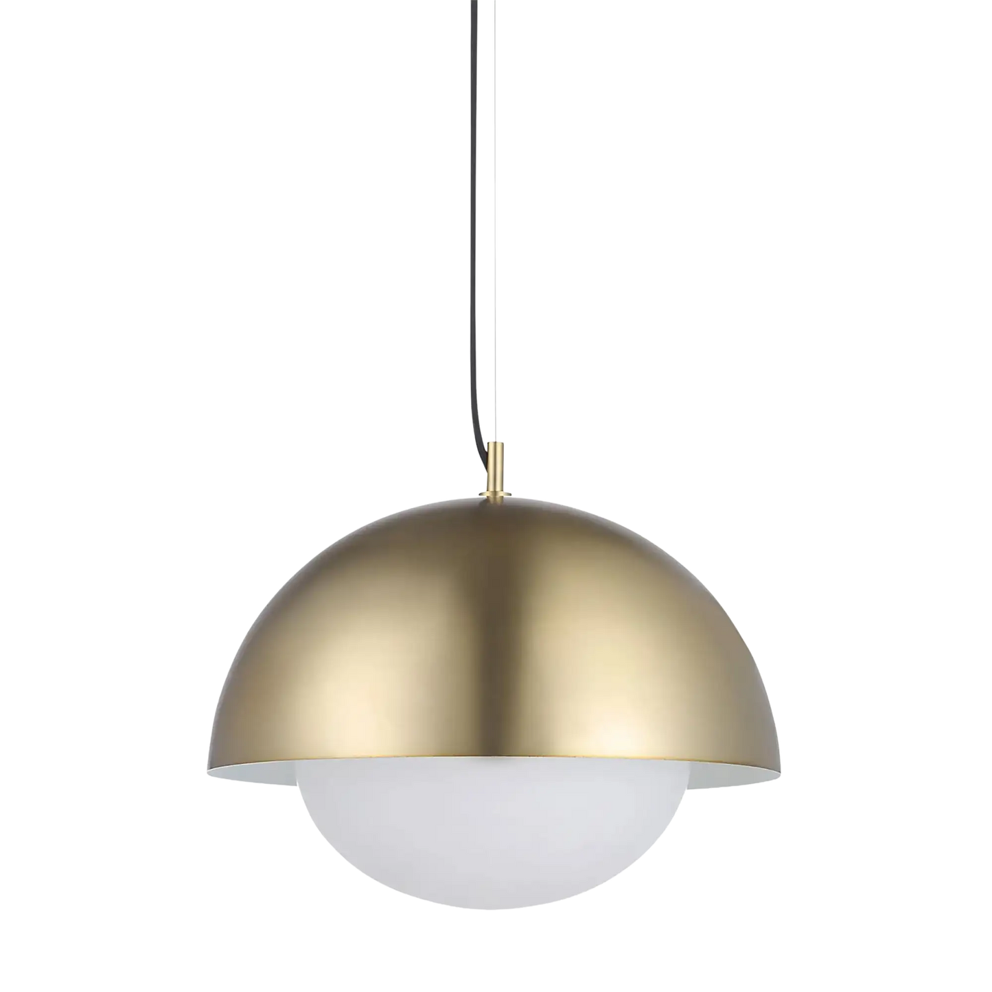 Angelo - champagne-finished iron and white glass ceiling light