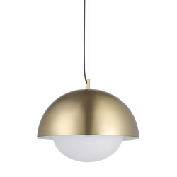 Angelo - champagne-finished iron and white glass ceiling light