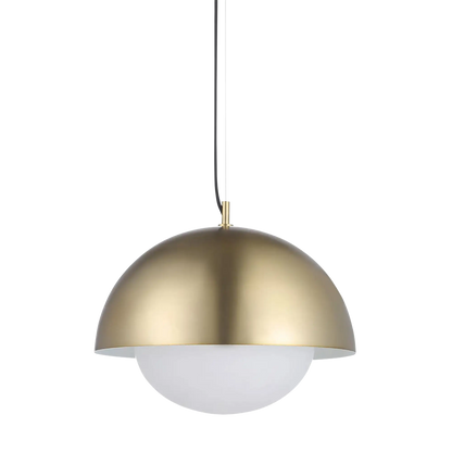 Angelo - champagne-finished iron and white glass ceiling light