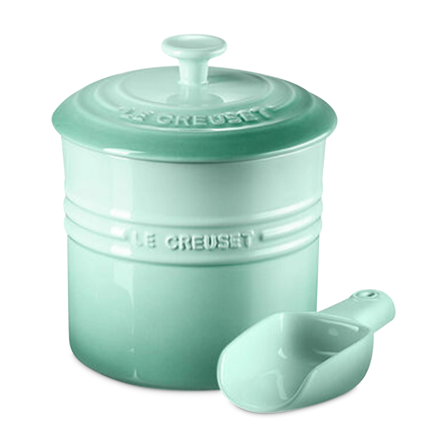 Le Creuset - stoneware pet food container with scoop