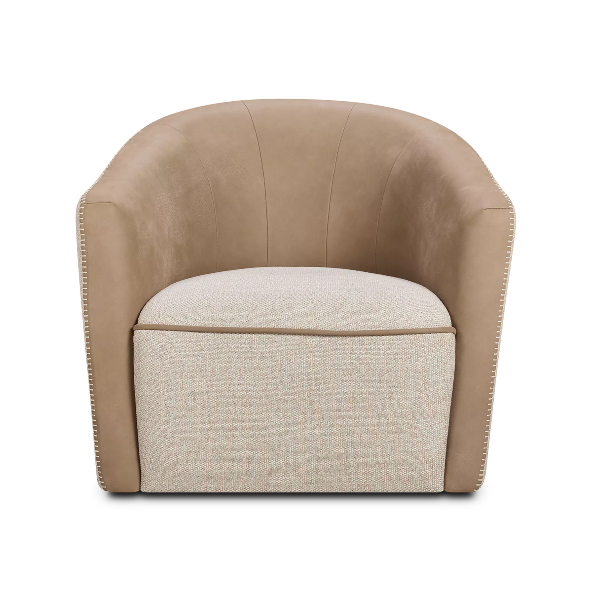 Lady Sharon - Swivel Leather Armchair by Gamma