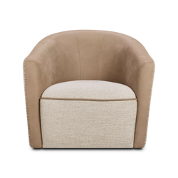 Lady Sharon - Swivel Leather Armchair by Gamma
