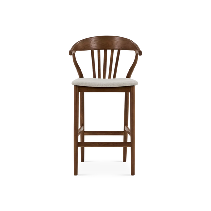 Nordic - Oak and Natural Fabric Stool