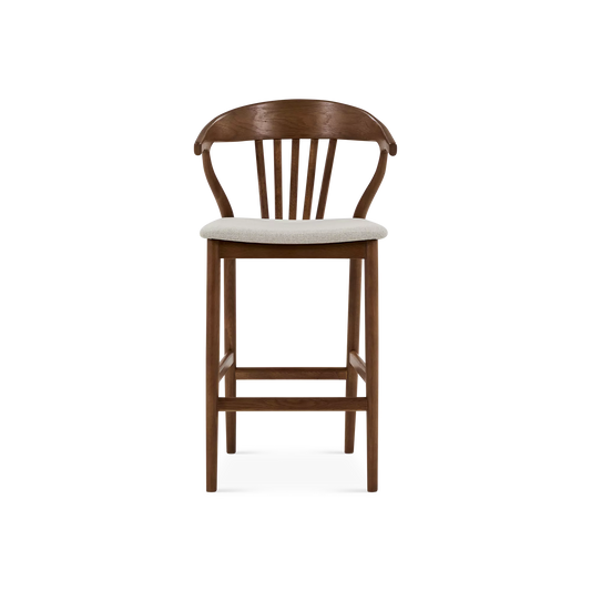 Nordic - Oak and Natural Fabric Stool