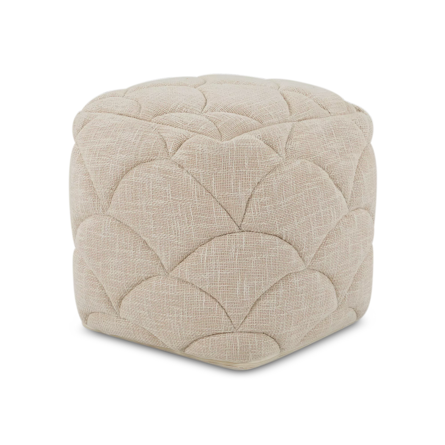 Tuscaro - pouf cubique en coton texturé