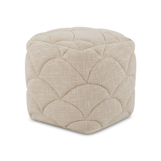 Tuscaro - pouf cubique en coton texturé