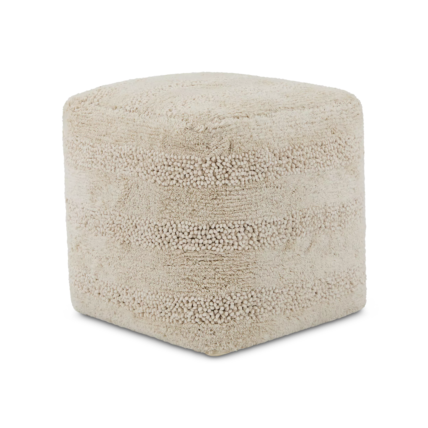 Dambov - pouf cubique en coton texturé