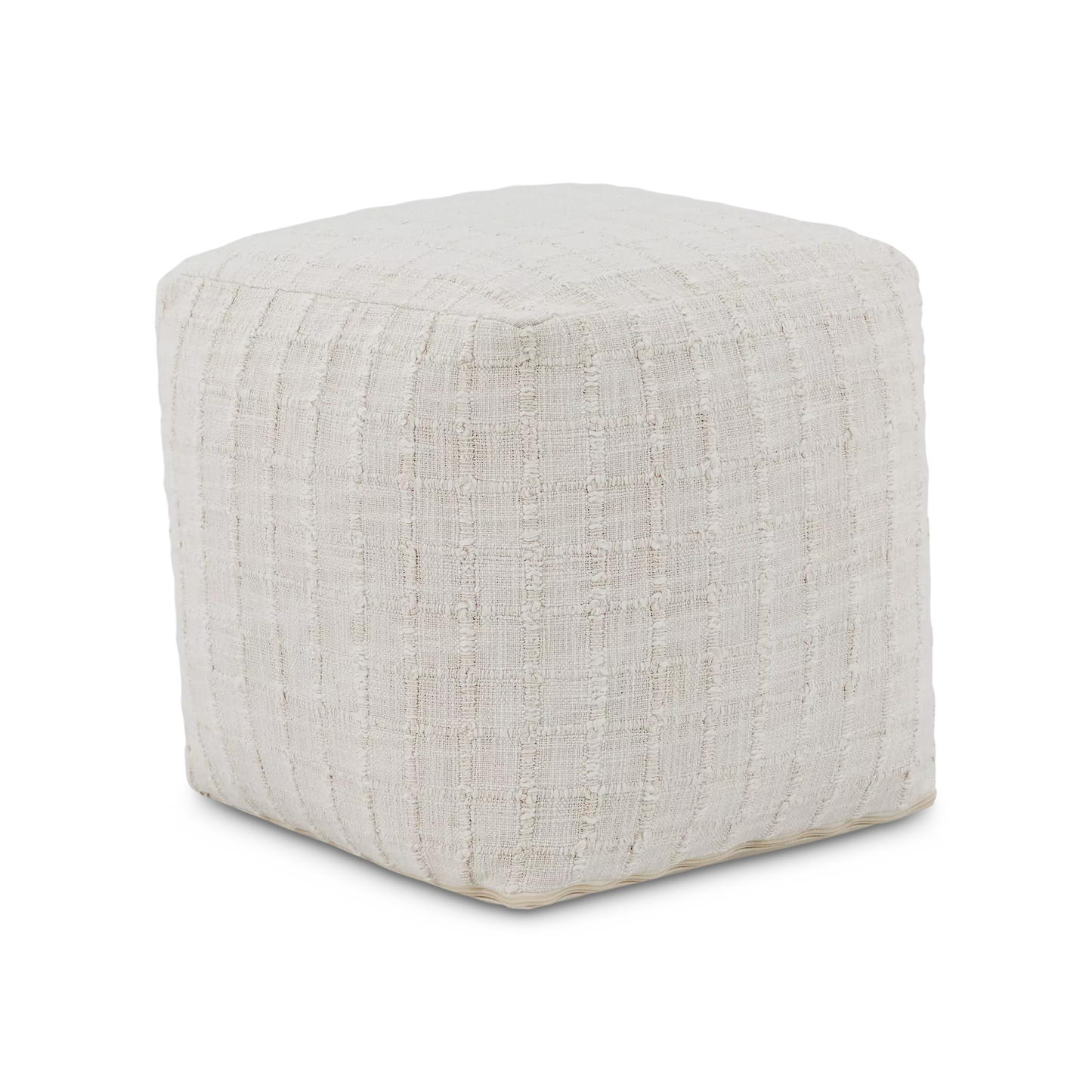 Perret - pouf cubique à tissage texturé