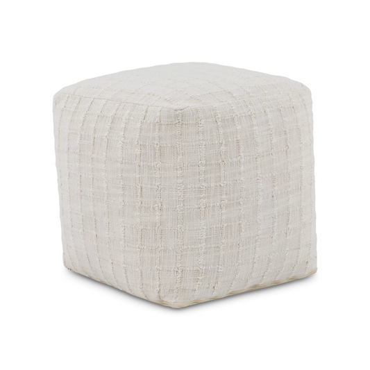 Perret - pouf cubique à tissage texturé
