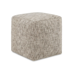 Elkader - pouf texturé en coton à gros tissage