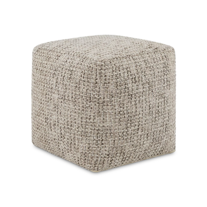 Elkader - pouf texturé en coton à gros tissage