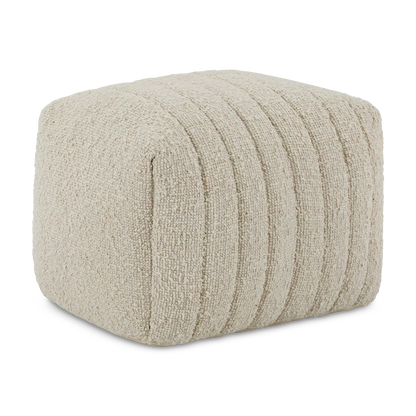 Agnaw - Textured Striped Wool and Cotton Pouf