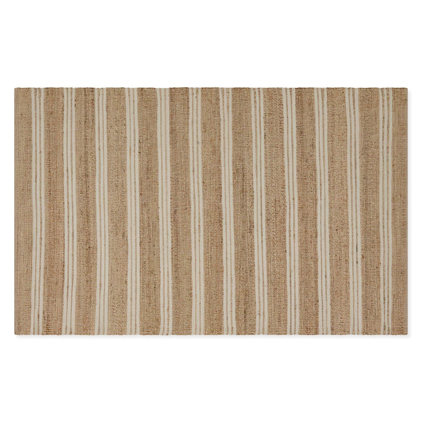 Daiton - tapis rayé en coton et jute