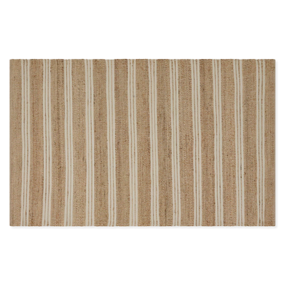 Daiton - tapis rayé en coton et jute