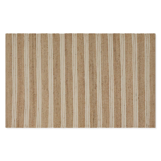Daiton - tapis rayé en coton et jute