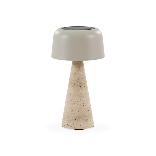 Shitake - Lampe de table extérieure en travertin