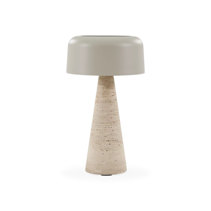 Shitake - Lampe de table extérieure en travertin