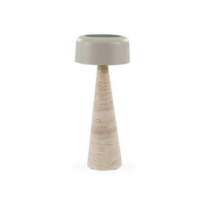 Shitake - Lampe de table extérieure en travertin